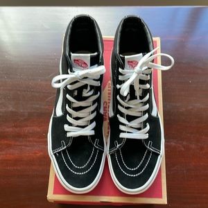 Vans Black & White High Top Skate Shoes